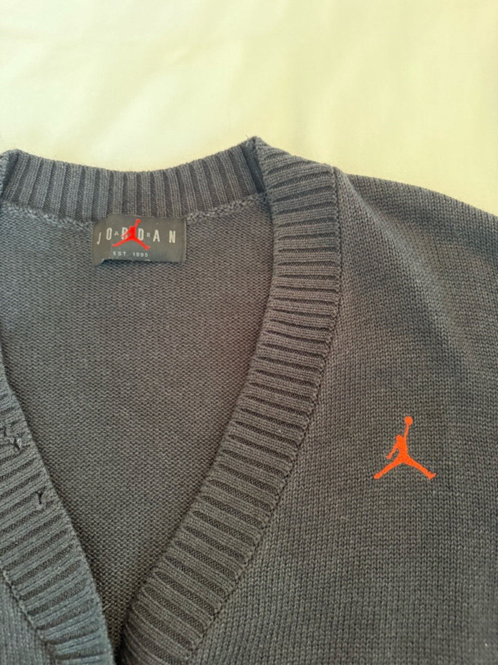 Jordan Womens Black Distressed Cardigan Sweater - Picture 5 of 8